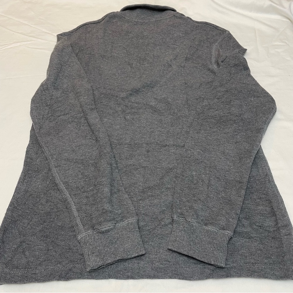 Roots Vintage Heather Grey Quarter Zip Sweater Mens Medium Cotton 80’s Look - Picture 8 of 9